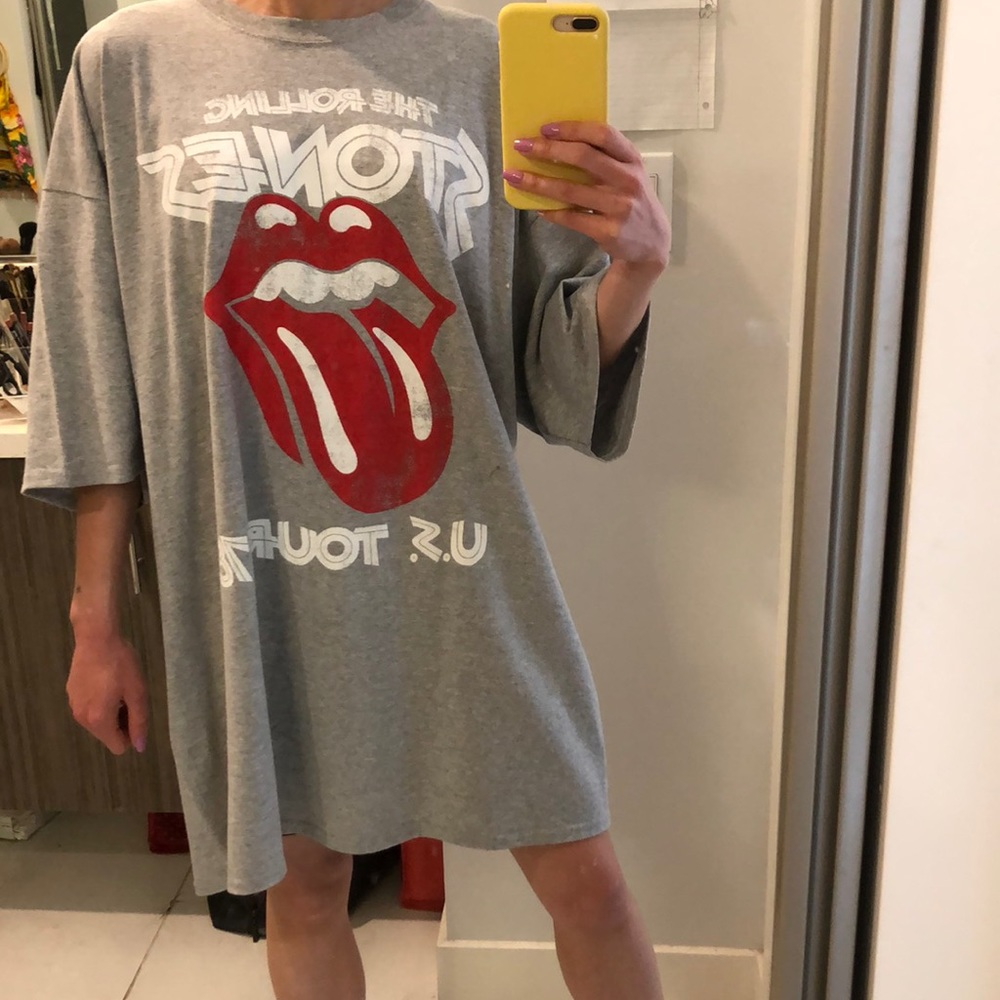Rolling Stones oversized Graphic Tee Gray